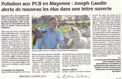 pollution aux pcb en mayenne : joseph gaudin alerte de nouveau les élus...