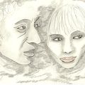 Dessin portrait de star: Serge Gainsbourg & Jane Birkin