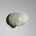 A white jade carving of 'bat and coin', late 18th-early 19th century