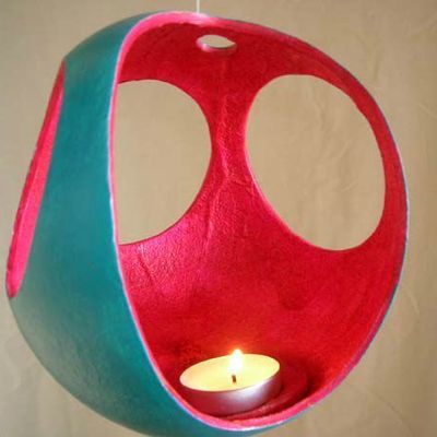 Photophore suspendu en calebasse