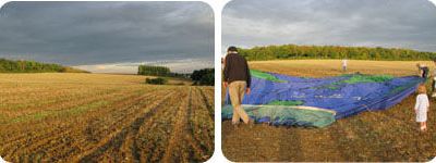 Une montgolfière au fond du jardin