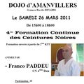 Amanvillers : 4ième Formation Continue des Ceintures Noires animée par Franco PADDEU le 26 mars 2011