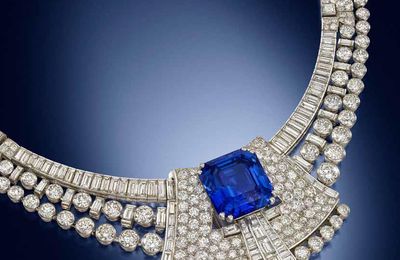 A diamond and sapphire transformable necklace, by Grassy, circa 1935