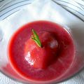 gaspacho de cerises-sorbet aux quetsches