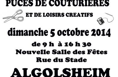 PUCES DE COUTURIERES ET DE LOISIRS CREATIFS 5 OCTOBRE 2014