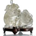 A carved rock crystal qilin, China, late Qing dynasty