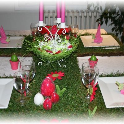 Pâques en rose et vert