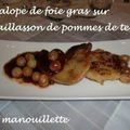 Escalope de foie gras sur paillasson de pommes de terre
