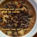 Moelleux aux poires et grué de cacao