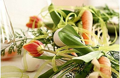 Ma 2ème table de Pâques 2017: " Des carottes pour Monsieur Lapin"