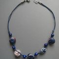 Collier fimo : ton bleu foncé