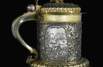 A German parcel-gilt silver tankard, Johann Paul Schmidt, Leipzig, circa 1690