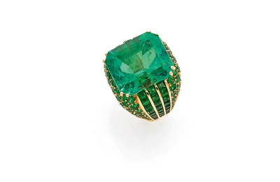 Magnifique et importante bague émeraude