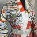 Kimono d'adoleslente multicolore, vintage