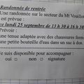 Randonnée de rentrée le 25/09/2017