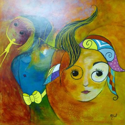  Les Lutines, Les mistèrieuses - Acrylique " 80x80" 