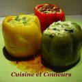 Poivrons tricolores en timbales farcies de courgettes 