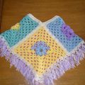 poncho fillette granny square laine magique 