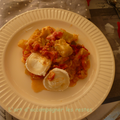 Courgettes, chèvre, lardons, tomates au cookéo