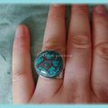 bague choco turquoise en Fimo