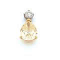 Pendentif en or de deux tons orné d'un diamant taillé en poire de couleur jaune pâle 