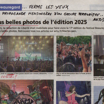Un festival rock normand tolère la propagande mensongère d'un groupe terroriste ANTISEMITE !