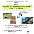 Forum "éco-constructions et maisons économes en eau et en énergie" à Cantin le jeudi 3 décembre, de 14 à 21h