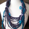 Collier "Chiffon" bleu