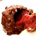 Rocher chocolat et framboises coulantes