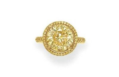 A colored diamond ring