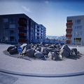 Rond-point à Hafnarfjordur (Islande)