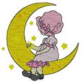 Février : Set de motifs de broderie à la machine - Petites filles sur la lune - Partie 4 sur 4 - Gratuit