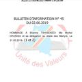BULLETIN D’INFORMATION N° 45 DU 02.06.2019