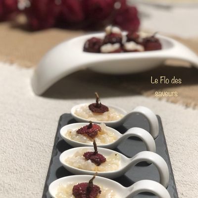 Tartare de litchis et de Saint-Jacques ou cabillaud