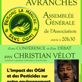 conférence sur l'impact des OGM et pesticides sur l'environnement par Christian Vélot - Avranches - vendredi 1er avril 2016