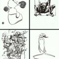 Expresso 01 (4 dessins 21x27.3cm, encre de chine & crayons)