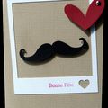 Une moustache ... un polaroïde ... un coeur ... une carte pour la fête des pères !