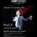 Paul Ji donne rendez-vous à ses fans le 19/10 au Théâtre des Champs-Elysées à Paris