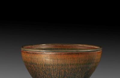 A Jian 'hare's fur' teabowl, Song dynasty, 12th-13th century