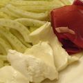 Salade de fenouil et chiffonnade Parme-Mozzarelle
