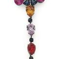 AN YVES SAINT LAURENT MULTI-COLORED STONE FLORAL DROP BROOCH, CIRCA 1990