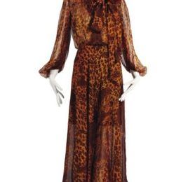 Yves Saint Laurent Haute Couture. Robe du soir & deux blouses imprimées panthère 