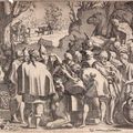 Léon Davent (actif de 1540 à 1556 à Fontainebleau), Hommes rassemblés autour d’un chameau