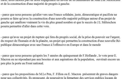 communiqué des élus "front de gauche" de la 5ème circonscription