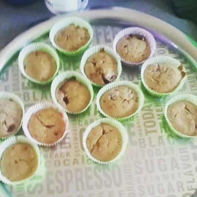 Les muffins framboises chocolat