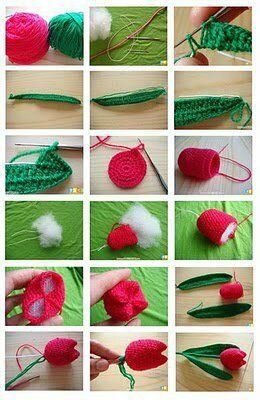 Tuto => une tulipe au crochet
