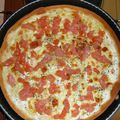 Pizza blanche au saumon