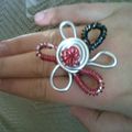 Bague argent, rouge et noir Dispo      6€