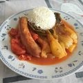 Rougail de saucisses aux pak choïs à la tomate