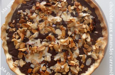 Tarte au chocolat et amandes caramélisées